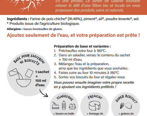 Les Graines de Louise - Préparation Bio Biscuit Apéro Sud : piment et ail