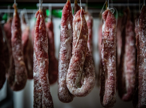 La Ferme du Mas Laborie - Saucisses sèches de porc  au bleu d'Auvergne  - 400 g