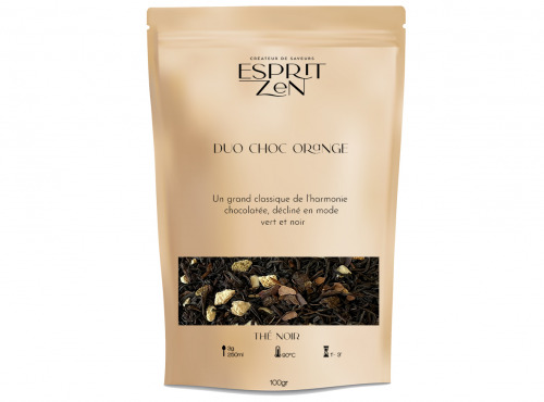 Esprit Zen - Thé Noir "Duo Choc Orange" - chocolat - orange - Sachet 100g