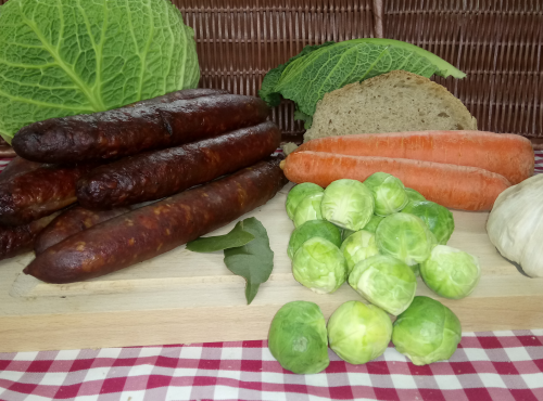 Ferme du caroire - Saucisses de Chèvre et Bœuf Fumées Grosses (x6)