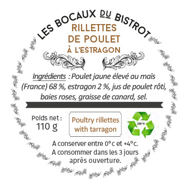 Les Bocaux du Bistrot - Rillettes de poulet estragon