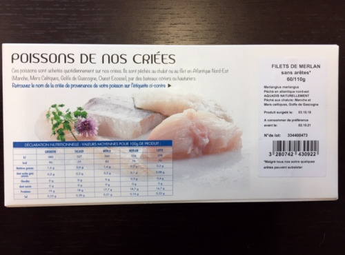 AQUADIS NATURELLEMENT - [surgelé] Filets De Merlan Sans Peau Et Sans Arêtes 60/110gr