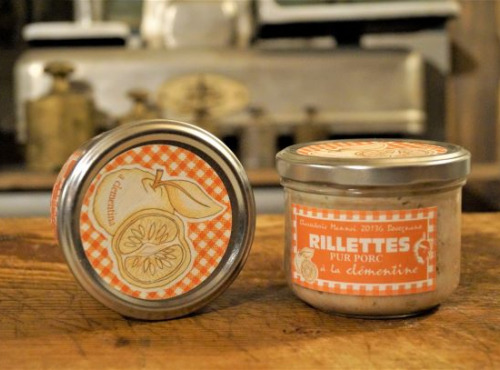 Charcuterie Mannei - Rillettes Fermières au Porc Noir Nustrale à la Clémentine