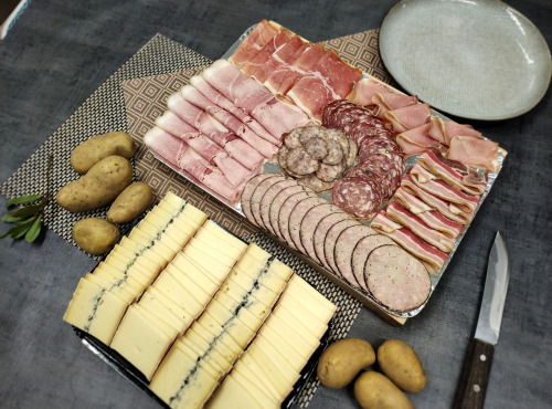 Ferme de la Mare - Plateau charcuterie avec raclette bio & morbier bio - 6 parts