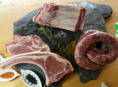 Terres En Vie - Cochon Mangalica Bio Mature (2 ans et demi d'élevage) - Assortiment à Griller 5 kg