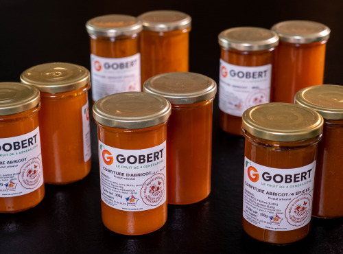 Gobert, l'abricot de 4 générations - Lot découverte 10 pots de confiture d'abricots : nature, sucre de canne, miel, romarin, 4 épices