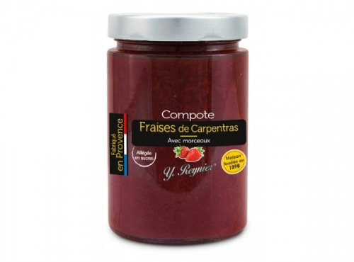 Conserves Guintrand - Compote De Fraise De Carpentras Allégée En Sucres Yr - Bocal 327 Ml