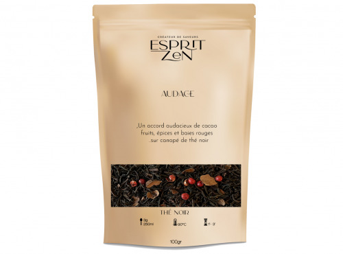 Esprit Zen - Thé Noir "Audace" - menthe - cacao - Sachet 100g