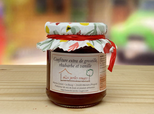 Les Perles Rouges - Confiture Extra De Groseille Rhubarbe À La Vanille Bourbon