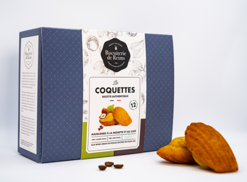 Biscuiterie de Reims - Boite de 12 Madeleines Noisettes Café