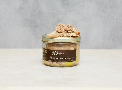 La ferme Descoubet - 10 pots de Rillettes de Canard au Foie Gras (200g X 10)