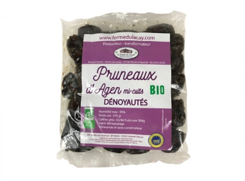 Ferme du Lacay - Pack De 10 Sachets De Pruneaux D'agen denoyautés Mi-cuit Bio 375g