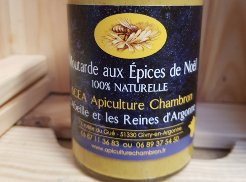 SCEA Apiculture Chambron L'Abeille et les reines d'Argonne - Moutarde au miel et épices de Noel