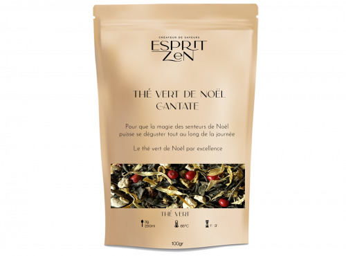 Esprit Zen - Thé vert de Noël " Cantate "- Sachet 100g