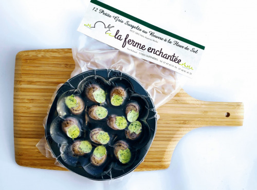 La Ferme Enchantée - [SURGELÉ] 12 Escargots PETITS GRIS au Beurre à la Fleur de Sel Surgelés