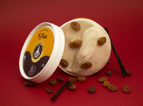 Sÿba - Glaces végétales - 120ml - Glace vanille, rhum-raisin