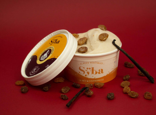 Sÿba - Glaces végétales - 120ml - Glace vanille, rhum-raisin