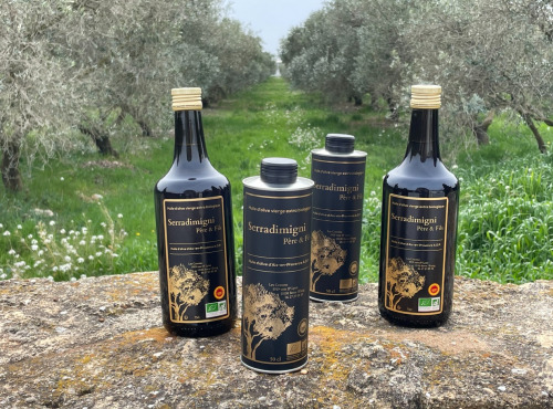 Serradimigni Père et Fils - Huile d'olive BIO - AOP Aix-en-Provence - 2x75cl + 2x50cl