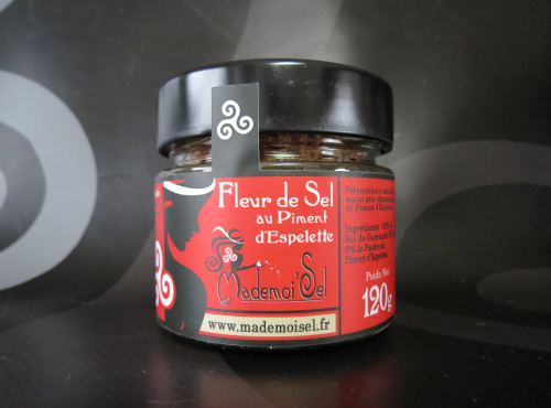 Le Panier à Poissons - Fleur De Sel Au Piment D'espelette 120g, 100% Sel De Guérande