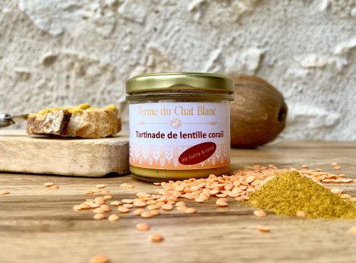 Ferme du Chat Blanc - Tartinable de Lentilles Corail - Curry et Lait de Coco - 15cl