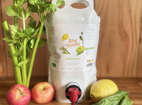 Les Jardins du CEP - Sève du Jardin - Jus Renouveau : Celéri, Epinard, Pomme - 1,5l