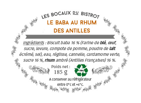 Les Bocaux du Bistrot - (Lot de 2) Le baba au rhum des Antilles