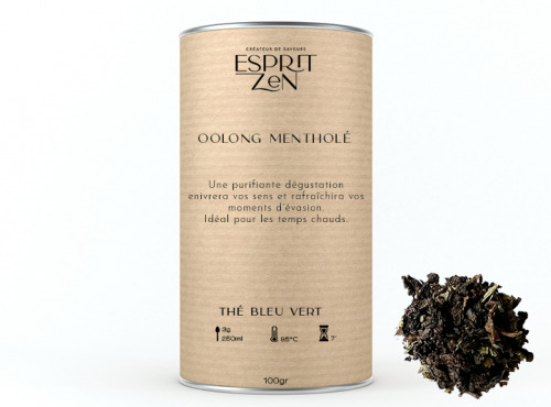 Esprit Zen - Thé Bleu Vert "Oolong Mentholé" - Boite 100g