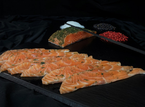 Thierry Salas, fumage artisanal - Plaquette de saumon gravlax - tranchage scandinave - 400g