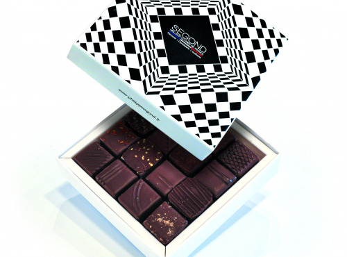 Philippe Segond MOF Pâtissier-Confiseur - Coffret cadeau 16 ganaches chocolat noir