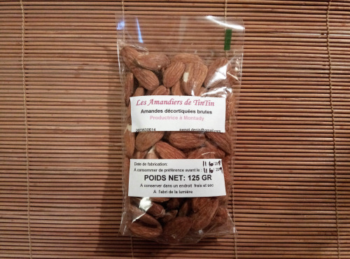 Les Amandiers de TinTin - Amandes Françaises brutes décortiquées 125g