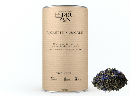 Esprit Zen - Thé Vert "Violette musicale" - violette - Boite 100g