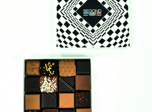 Philippe Segond MOF Pâtissier-Confiseur - Coffret cadeau 16 ganaches chocolat noir et lait