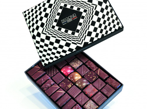 Philippe Segond MOF Pâtissier-Confiseur - Coffret Cadeau 270g de ganaches et pralinés chocolat noir