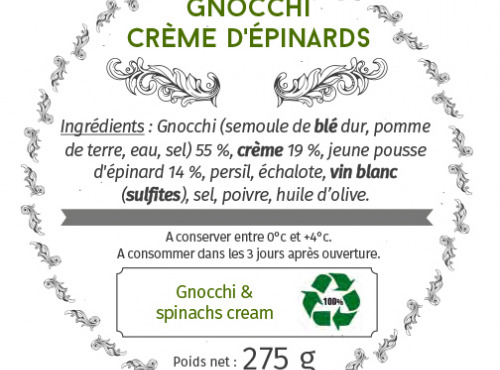 Les Bocaux du Bistrot - Gnocchi à la crème d'épinards