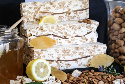 Nougats Laurmar - Nougat blanc tendre  aux écorces de citrons confites