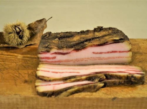 Charcuterie Mannei - Panzetta Fermière de Porc Noir Nustrale - Affinée 4/6 Mois en Morceau