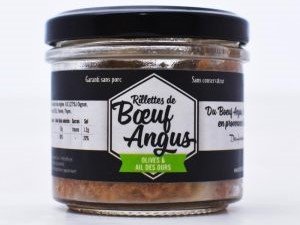 Des Hommes et des Boeufs - Rillettes de boeuf Angus aux olives vertes et ail des ours - 90 g