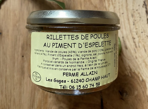 Ferme ALLAIN - Rillette de poule au piment d'espelette