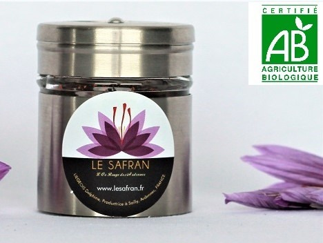 Le safran - l'or rouge des Ardennes - Safran En Poudre BIO, 1gr, 80 À 160 Assiettes