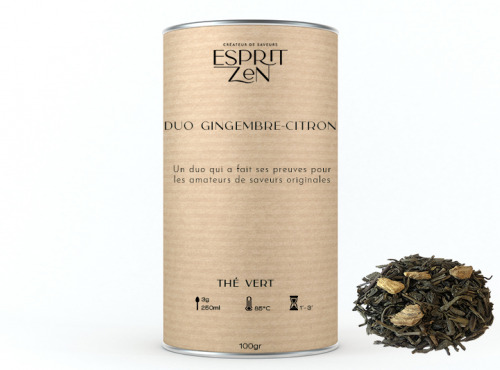 Esprit Zen - Thé Vert "Duo gingembre citron" - gingembre - citron - Boite 100g