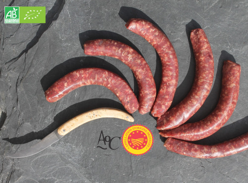 Domaine des Alliers -  Bœuf d'exception - 6 Saucisses de bœuf, AOC Maine-Anjou, BIO – 380 g  [SURGELÉ]