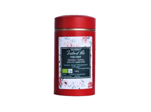 Le safran - l'or rouge des Ardennes - Thé Vert Menthe-safran, 100g, 66 Tasses Bio