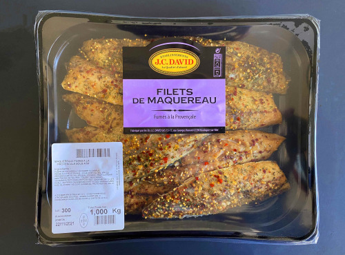 Etablissements JC David - Filets de Maquereau provençale fumés barquette 8/10 pcs 1kg