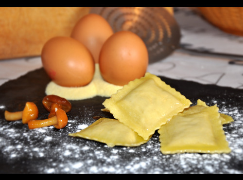 Les Pâtes Côté Mont Blanc - Ravioli Cèpes flambée au cognac