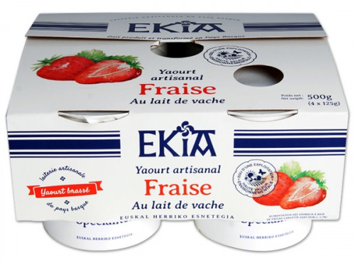 Bastidarra – Ekia - Yaourt Fraise Brassé  4*125 gr