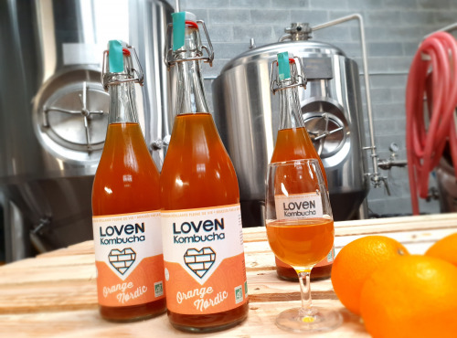 Brasserie L'Indispensable LOVEN Kombucha - SAVEUR EPHEMERE - 3x75cl Orange Nørdic (Orange, chicorée & Cardamome)