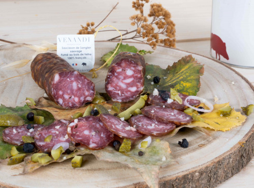 Venandi Sauvage par Nature - Saucisson de Sanglier Sauvage Français Fumé au Bois de Hêtre