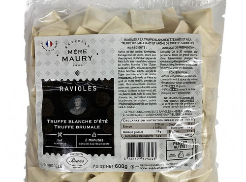 Ravioles Mère Maury - [Surgelé] Ravioles à la Truffe Brumale (0,62%) et arôme Truffe 600g