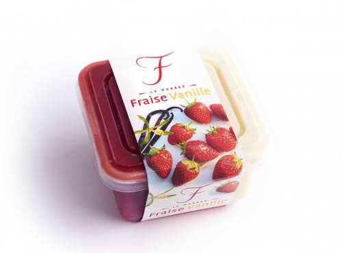 La Fraiseraie - Sorbet Fraise et Crème Glacée Vanille Bourbon de Madagascar 50 cl