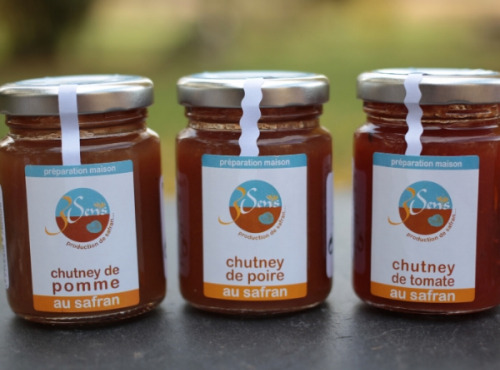 Berry 3 Sens - Lot De 3 Chutneys Au Safran De 100 G :Pommes, Poires Et Tomates